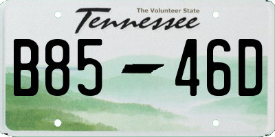 TN license plate B8546D