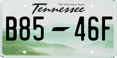TN license plate B8546F