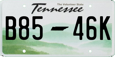 TN license plate B8546K