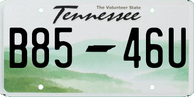TN license plate B8546U