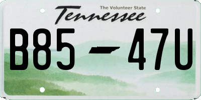 TN license plate B8547U