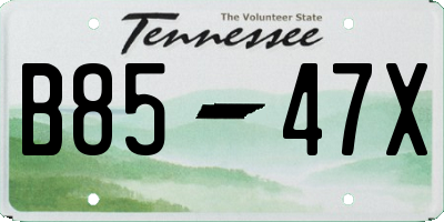 TN license plate B8547X