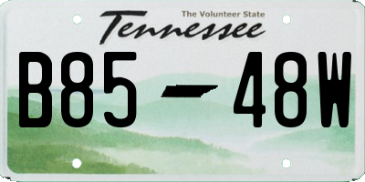 TN license plate B8548W