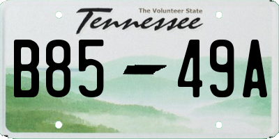 TN license plate B8549A