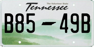 TN license plate B8549B