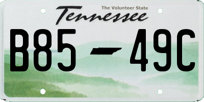TN license plate B8549C