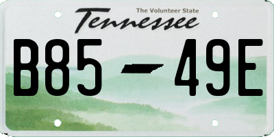 TN license plate B8549E