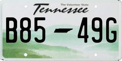 TN license plate B8549G