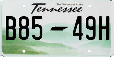 TN license plate B8549H