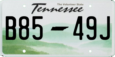 TN license plate B8549J