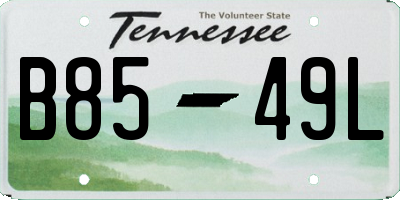 TN license plate B8549L