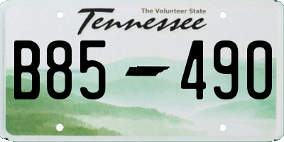 TN license plate B8549O