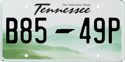 TN license plate B8549P