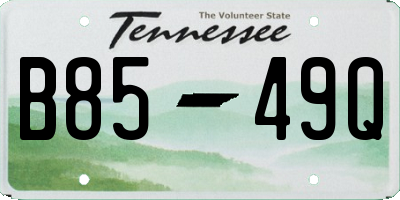 TN license plate B8549Q