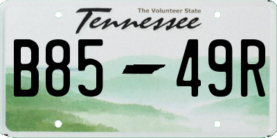 TN license plate B8549R
