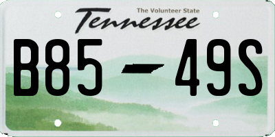 TN license plate B8549S