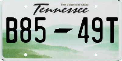 TN license plate B8549T