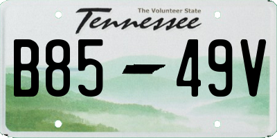 TN license plate B8549V