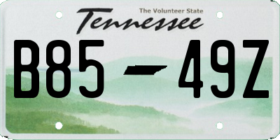 TN license plate B8549Z