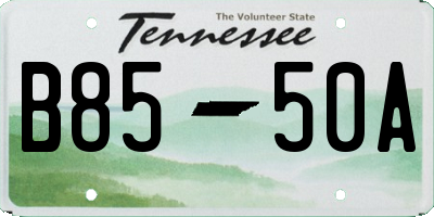 TN license plate B8550A