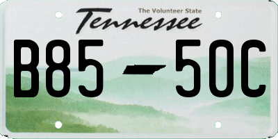 TN license plate B8550C