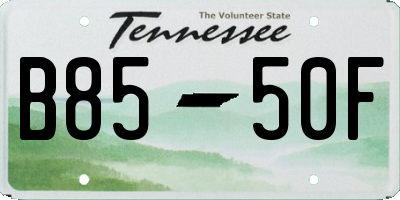 TN license plate B8550F