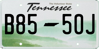 TN license plate B8550J