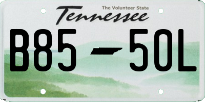TN license plate B8550L