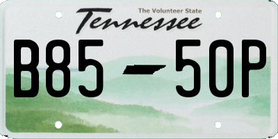 TN license plate B8550P