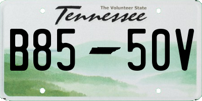 TN license plate B8550V