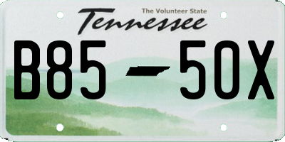 TN license plate B8550X