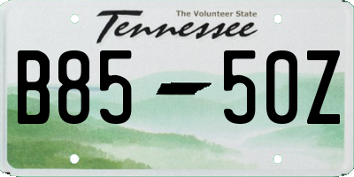 TN license plate B8550Z
