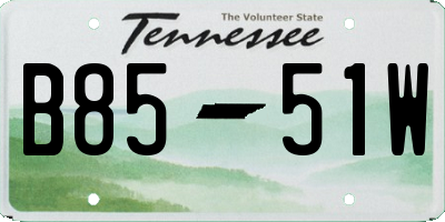 TN license plate B8551W