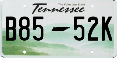 TN license plate B8552K