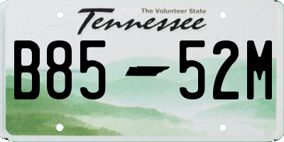 TN license plate B8552M
