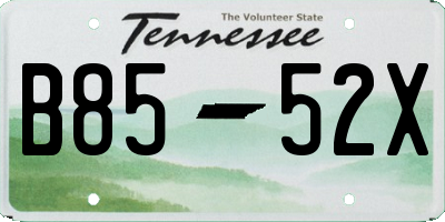 TN license plate B8552X
