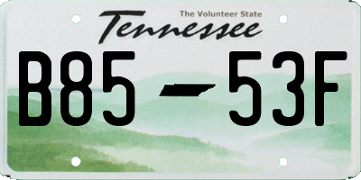TN license plate B8553F