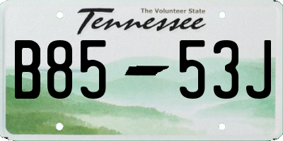 TN license plate B8553J