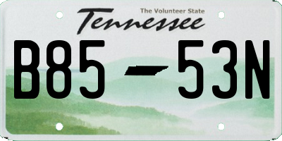 TN license plate B8553N