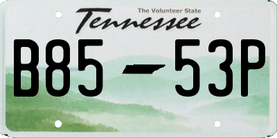TN license plate B8553P