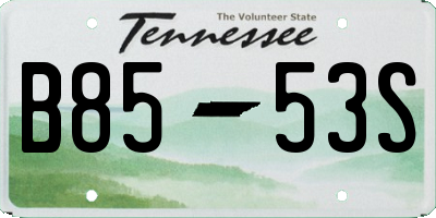 TN license plate B8553S