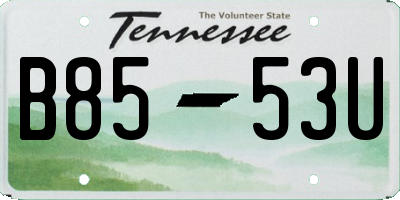TN license plate B8553U
