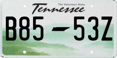 TN license plate B8553Z
