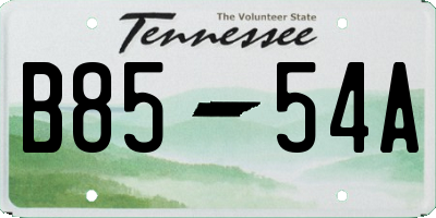 TN license plate B8554A