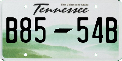 TN license plate B8554B