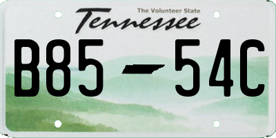 TN license plate B8554C
