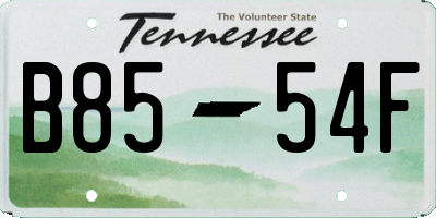TN license plate B8554F