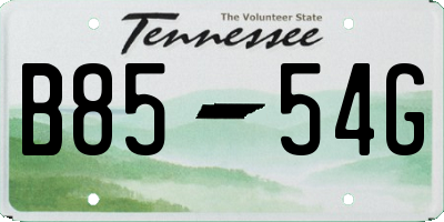 TN license plate B8554G