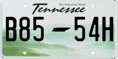 TN license plate B8554H