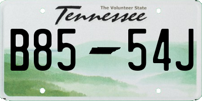 TN license plate B8554J